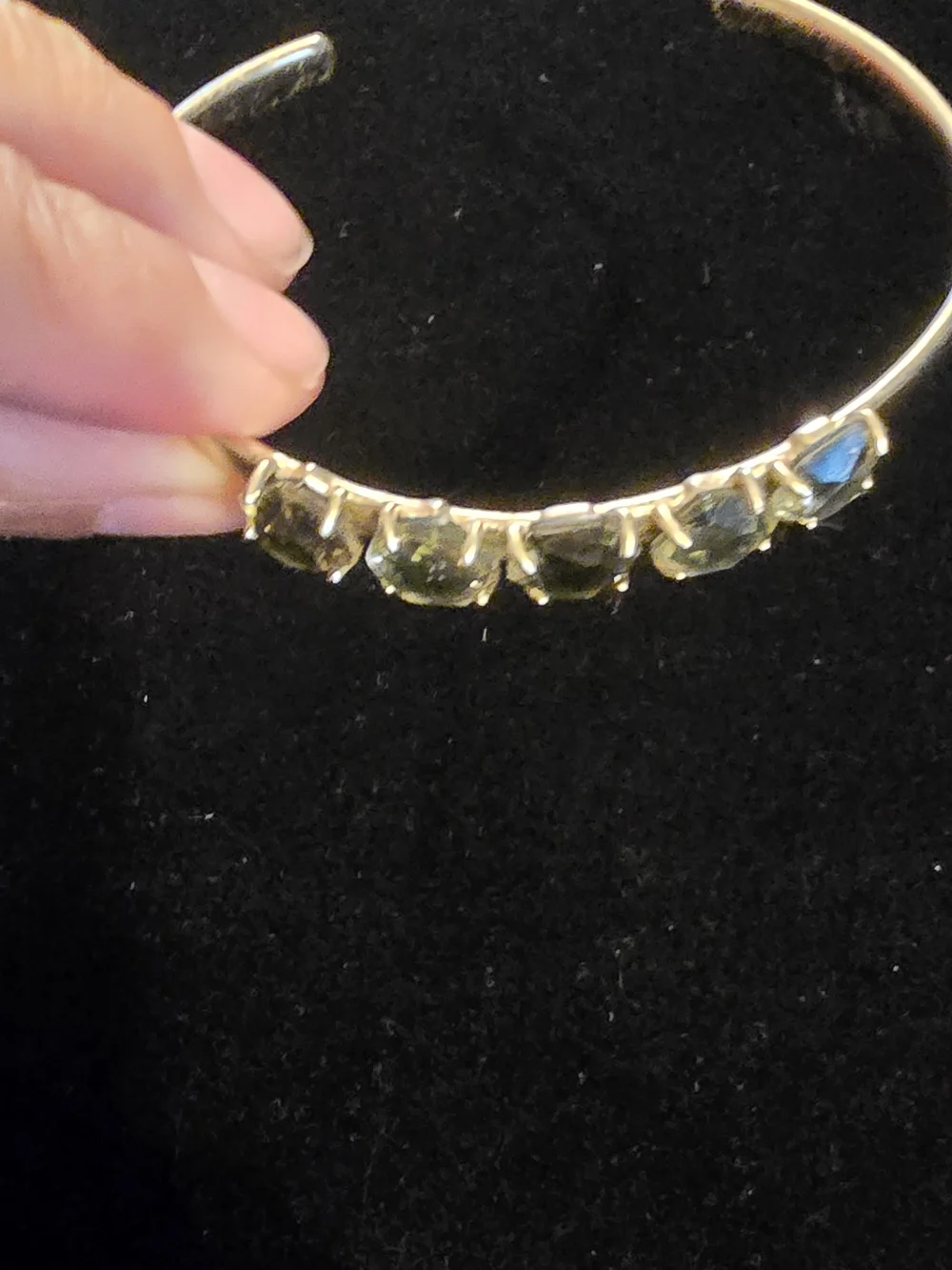 Kendra Scott Gold Cuff Bracelet with Five Green Stones